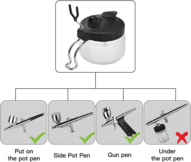 JOYABEST Multi-Purpose AirbrushCleaning Pot Airbrush Washing Tool, Spray Gun CleanerAir BrushGlassJar with Holder Station - Image 5